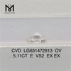 5.11CT E OV VS2 CVD lab fabricated diamonds LG631472913丨Messigems