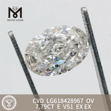 7.79CT E VS1 OV man made lab diamonds丨Messigems CVD LG618428967