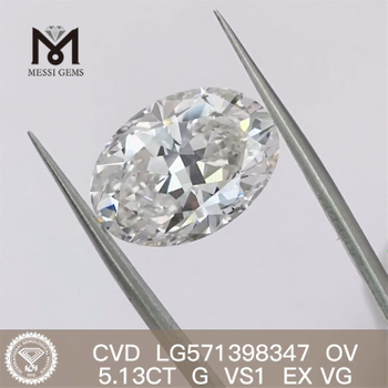 5.13CT OV G VS1 EX VG Lab diamond CVD LG571398347