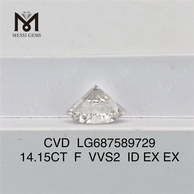 14.15CT round lab diamond F VVS2 ID CVD LG687589729 