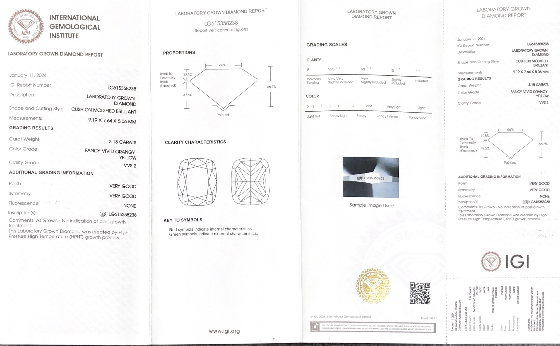 3.18ct igi yellow diamond hpht
