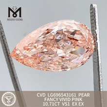10.71CT VS1 PEAR FANCY VIVID PINK EX EX simulated diamond CVD LG696543161