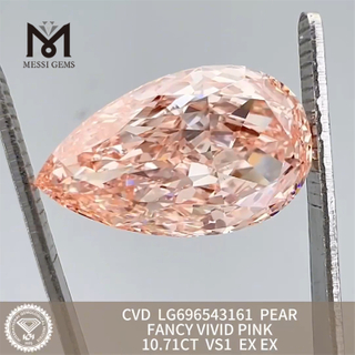 10.71CT VS1 PEAR FANCY VIVID PINK EX EX simulated diamond CVD LG696543161