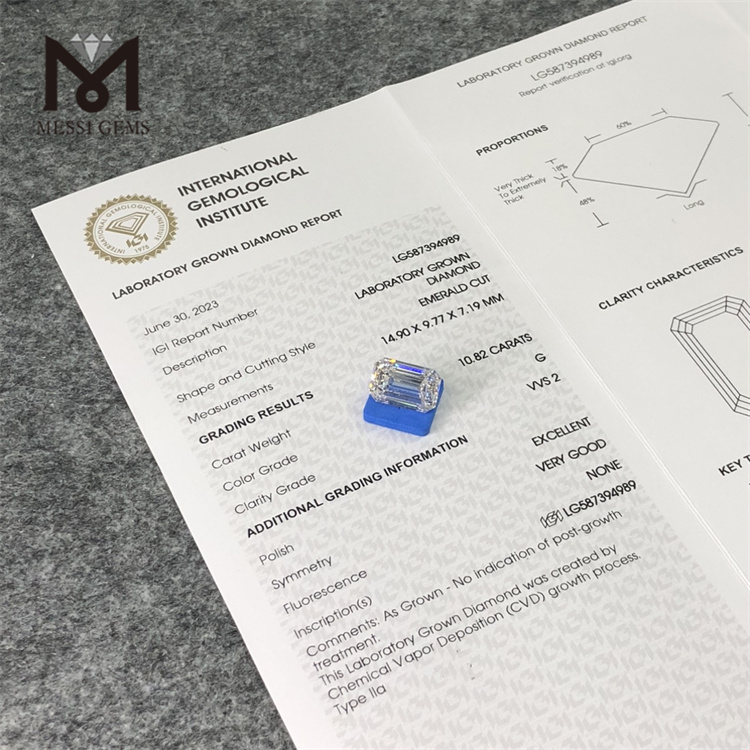 10.82CT EM G VVS2 EX VG CVD simulated diamonds LG587394989
