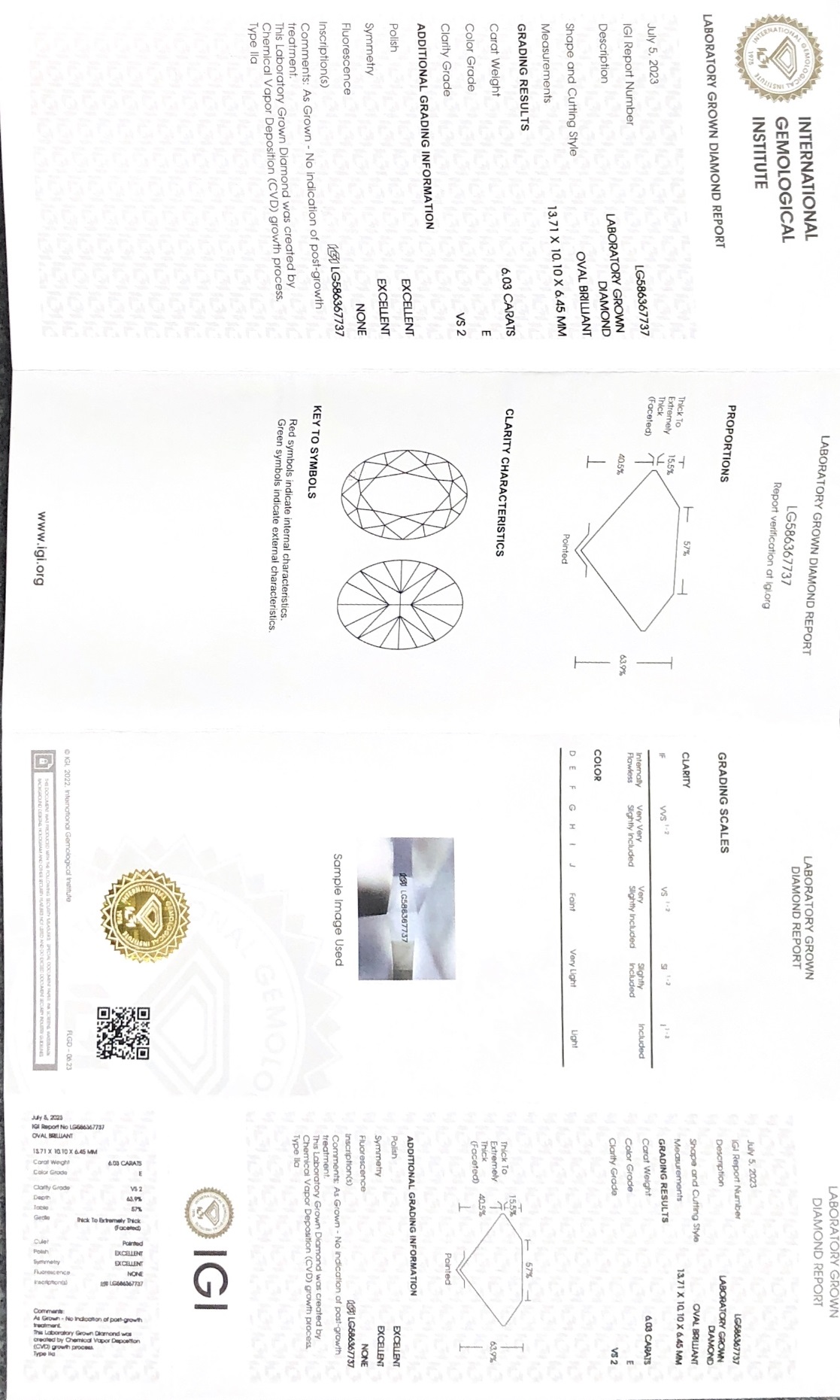 6.03ct oval igi simulated diamonds