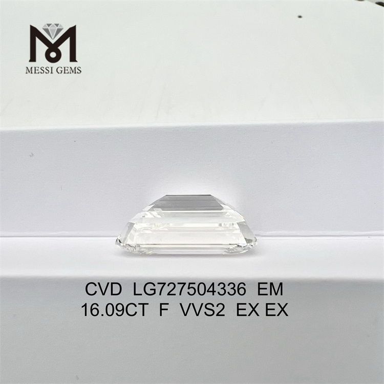 16.09CT Emerald Sustainable Lab Created Diamond F VVS2 EX EX CVD LG727504336