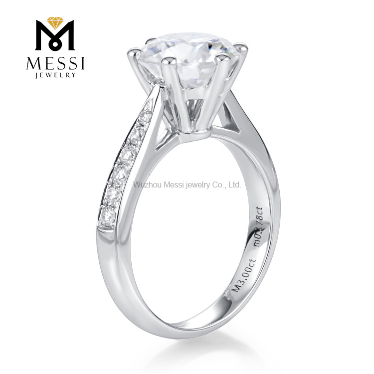 3 carat wedding white gold moissanite gold ring for women
