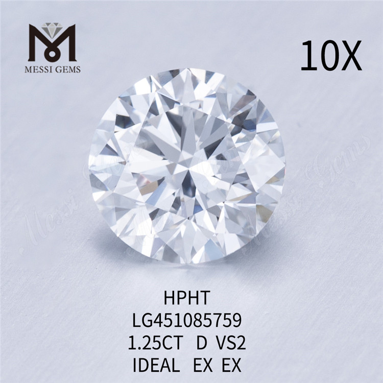 HPHT lab diamonds 1.25ct D VS2 RD BRILLIANT