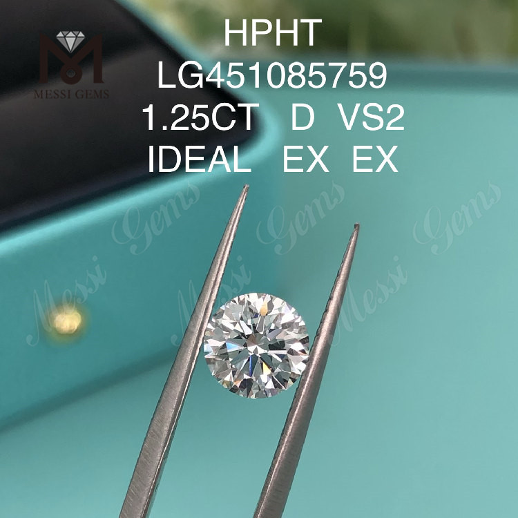 HPHT lab diamonds 1.25ct D VS2 RD BRILLIANT