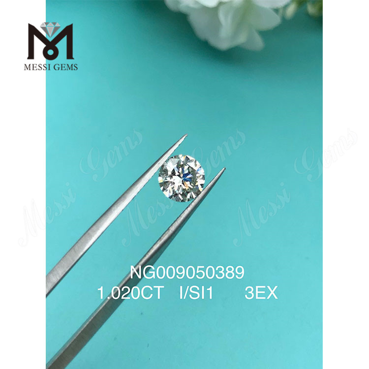 I Color Loose Gemstone Synthetic Diamond 1.020ct SI1 RD Shape