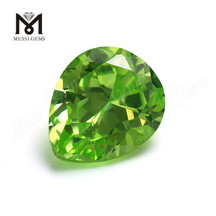 Factory Price pear 10x12 mm Apple Green Cubic Zirconia Gemstone 