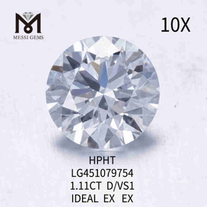 1.11CT D/VS1 loose lab created diamond IDEAL EX EX 
