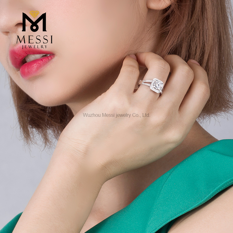 engagement wedding ring 18k au 750 gold DEF moissanite ring for girl