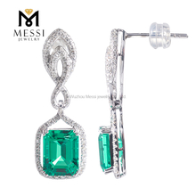 14k 18k gold jewelry earring wholesale women 4.25carat emerald earring