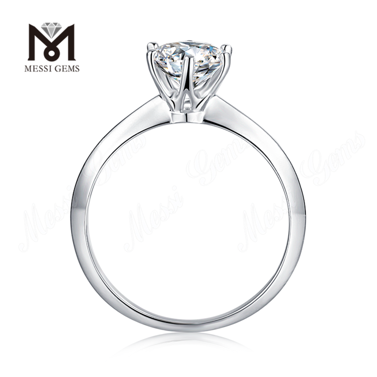 Messi Gems 1ct moissanite solitaire 925 sterling ring for engagement wedding