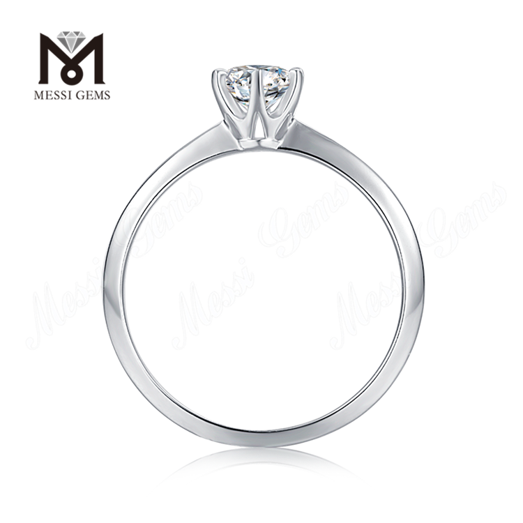 Messi Gems 1 Carat Moissanite Diamond Silver Rings Whilesale Price