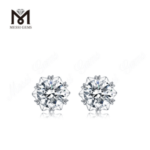 Messi Gems Simple Design Stud Earring 1carat Moissanite Diamond Jewelry