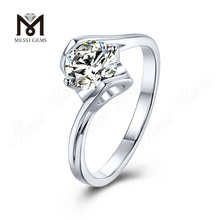Messi Gems simple 1-3ct DEF moissanite ring in sterling 925 silver woman daily wear silver ring