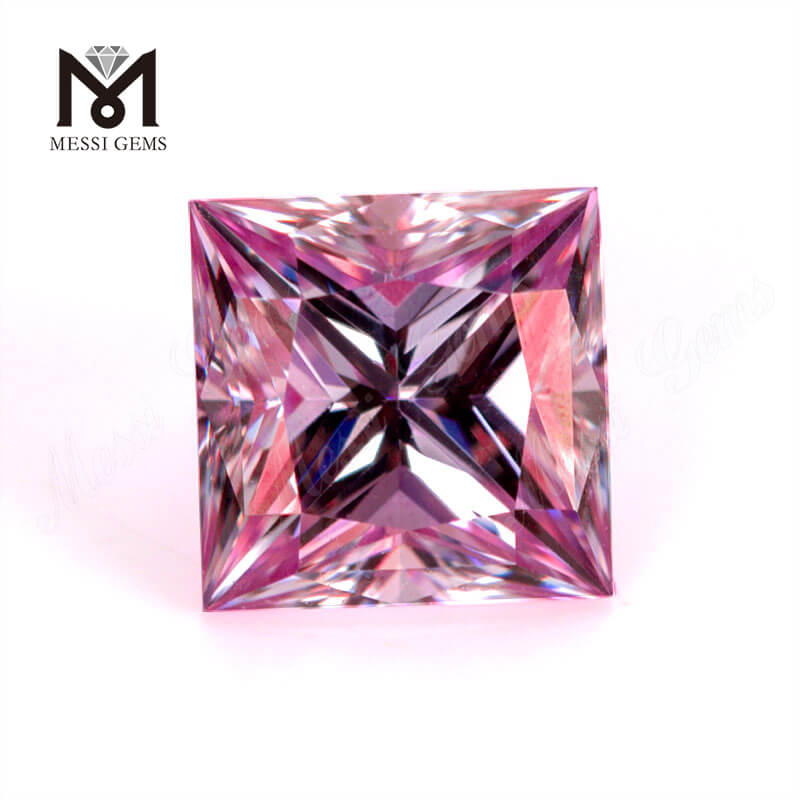 6.5*6.5mm Pink Colour Pricess Cut Moissanite Wholesale Price Moissanite Manufacturer