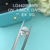 1.55 carat OVAL BRILLIANT D lab grown diamond 1.5 carat