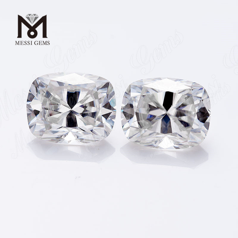 piedras preciosas sueltas de 8x10 mm CUCHION EF White Wuzhou Moissanite Precio por quilates