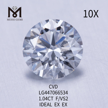 1.04 carat F VS2 Round BRILLIANT IDEAL Cut artificially made diamonds