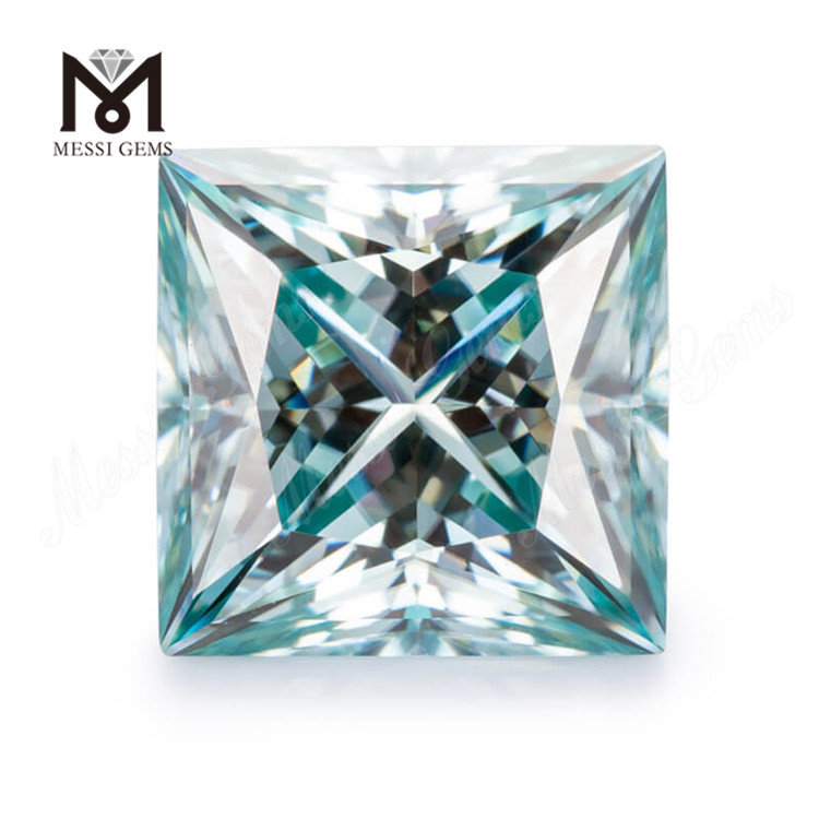 Wholesale Price Loose Moisonite Princess Cut 1 Carat Blue Moissanite Diamond