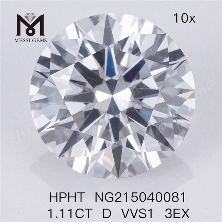1.11CT Round D VVS1 3EX HPHT Lab Diamonds
