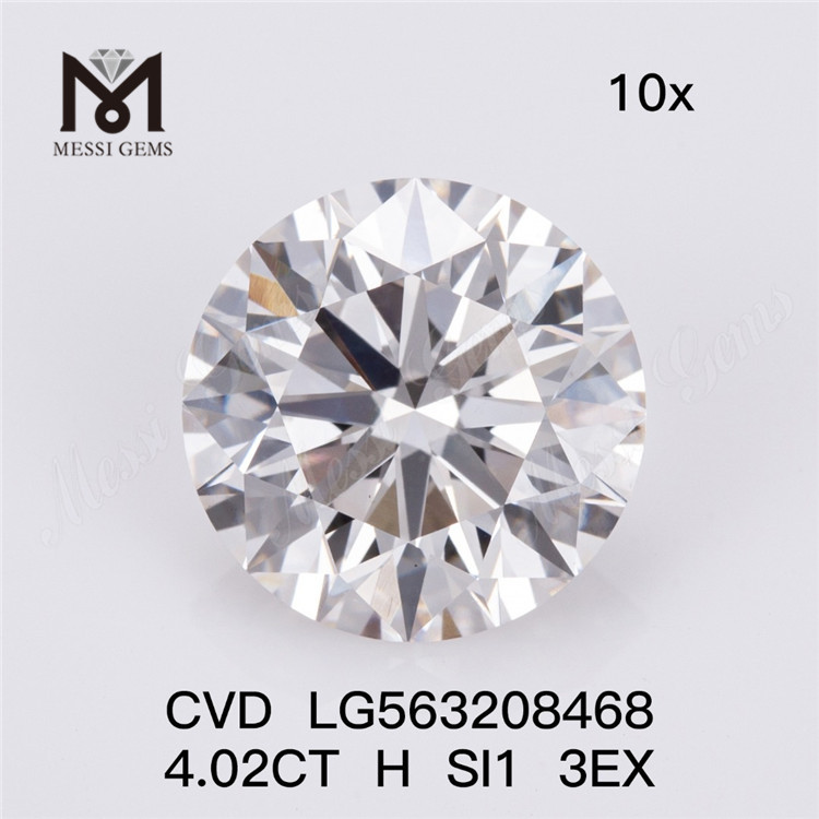 4.02CT H SI1 3EX CVD lab grown diamond IGI