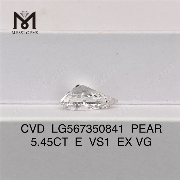 5.45CT E VS1 EX VG PEAR cut CVD lab grown diamond LG567350841