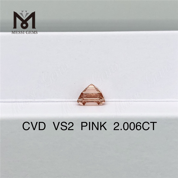 2.006ct pink Asscher Cut lab grown diamonds wholesale price Pink lab diamond cheap