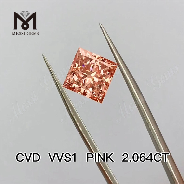 2.064ct Pink Lab Grown Diamond Leverandører CVD Synthetic Pink Diamond Wholesale Price