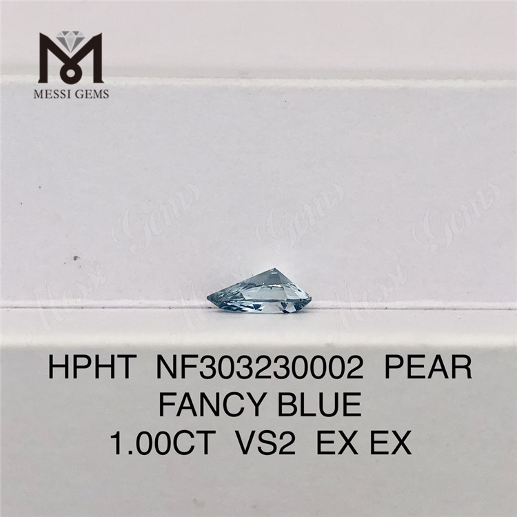 1.00CT PEAR FANCY BLUE VS2 lab grown diamonds wholesale HPHT NF303230002