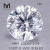 1.12ct E VVS2 ID EX EX Round Synthetic Diamond EX Loose Gemstone