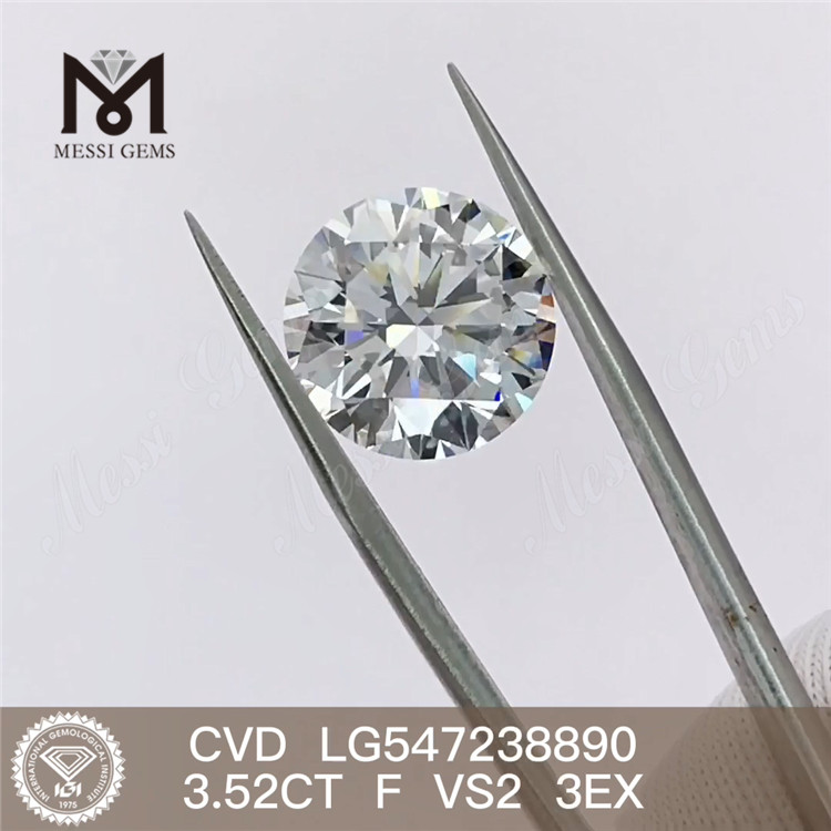3.52ct F colour VS2 3EX synthetic diamonds price RD CVD diamond