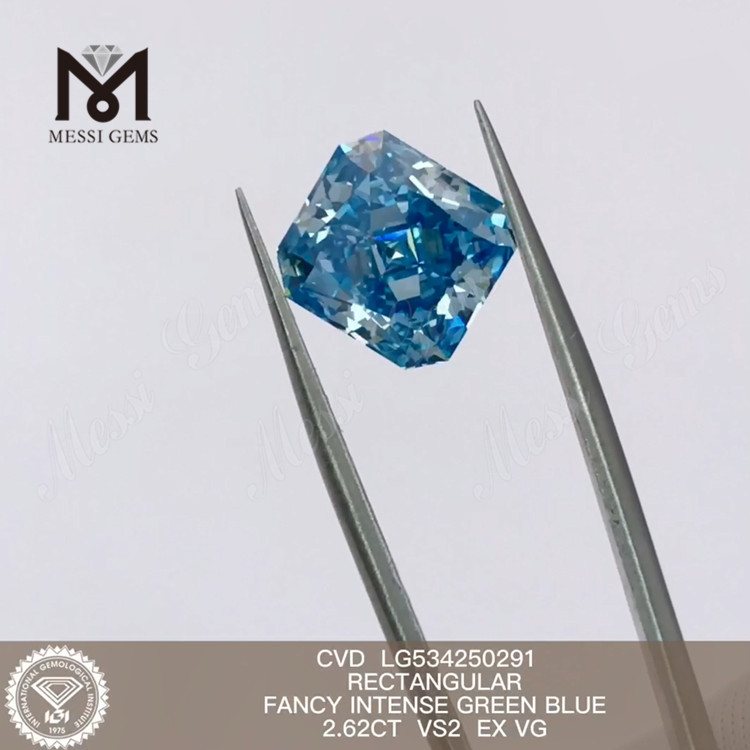 2.62CT VS RECTANGULAR man made Diamonds Blue CVD Diamonds factory price LG534250291