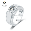 925 Silver Moissanite Ring Sterling Silver Ring Men for Engagement Wedding