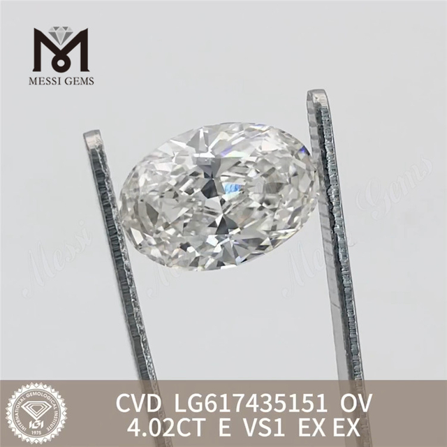 4.02CT E VS1 CVD OV lab made diamonds LG617435151丨Messigems
