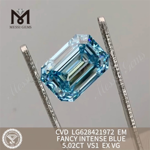 5.02CT EM FANCY INTENSE BLUE laboratory diamonds VS1 CVD LG628421972丨Messigems 