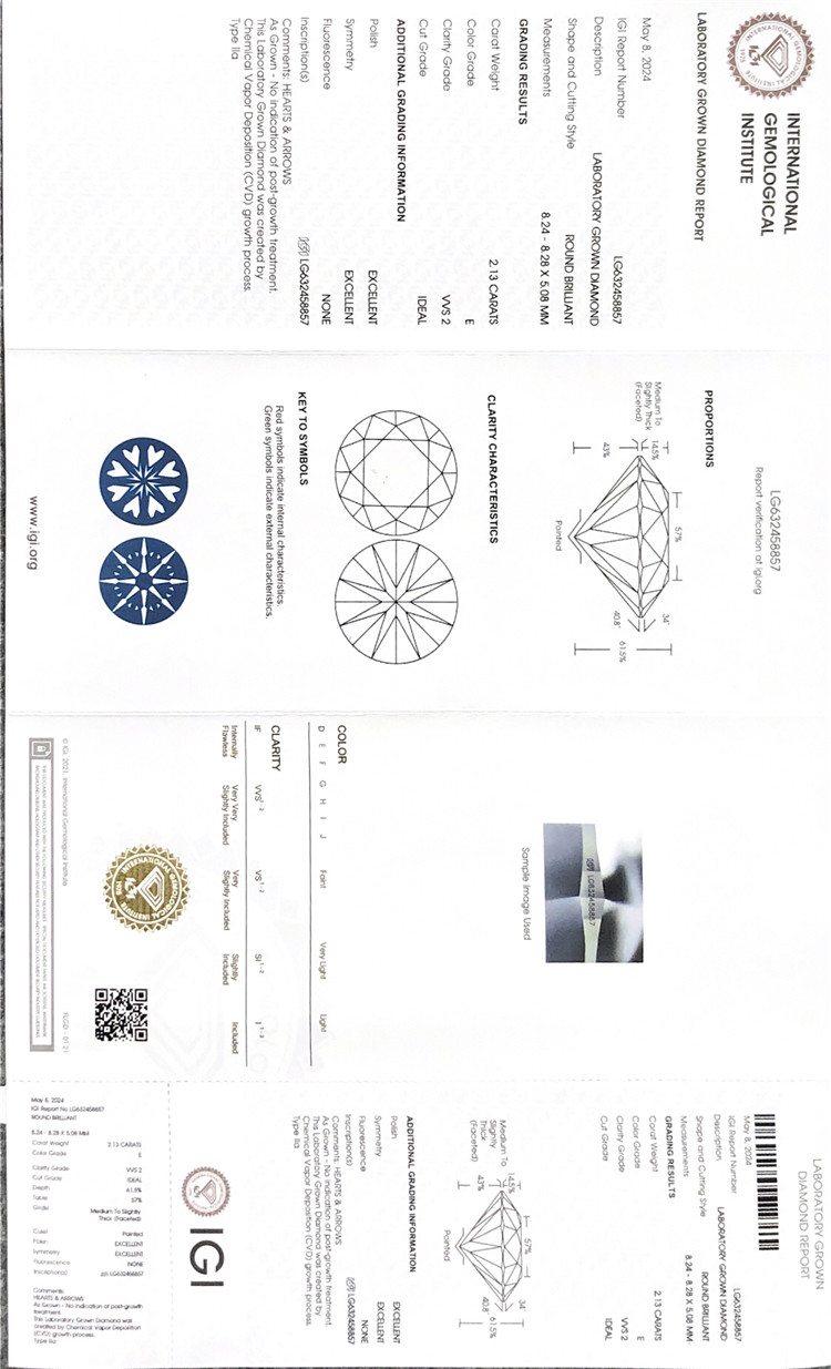igi 2ct cultured diamonds