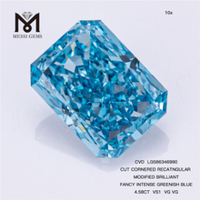 4.58CT VS1 VG VG RECATNGULAR Shape FANCY INTENSE GREENISH BLUE Diamond Price CVD LG586346990