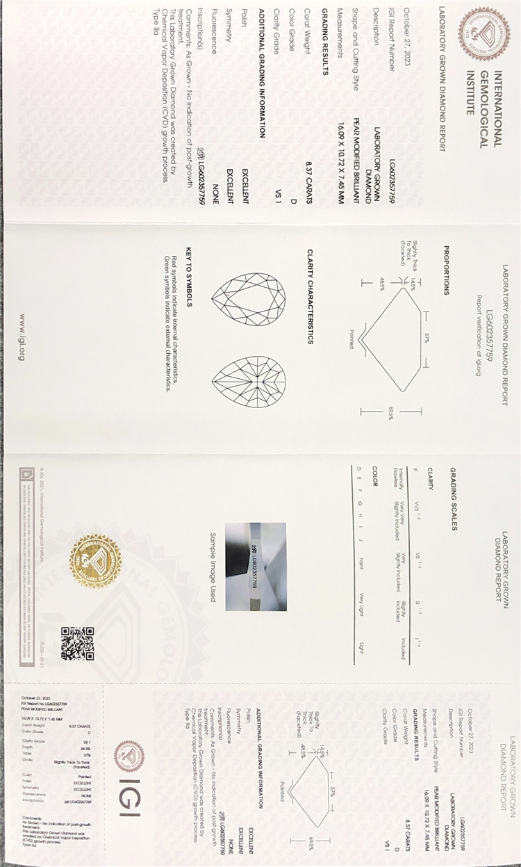 8ct cvd diamond certificate