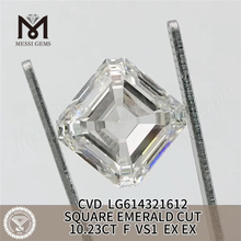 10.23ct F VS1 SQUARE EMERALD CUT IGI certified diamonds CVD LG614321612 丨Messigems