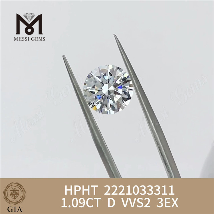 1.09CT D VVS2 3EX HPHT gia made in lab diamond 2221033311丨Messigems 