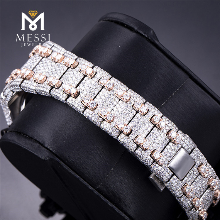 iced out moissanite watch mens
