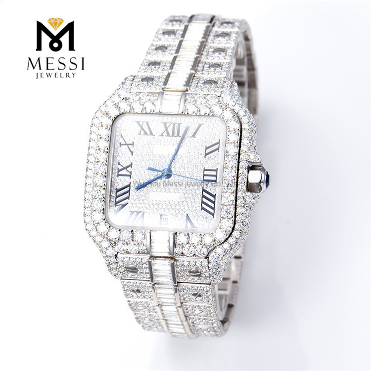Etiquetas elegantes Pecio al por mayor de relojes de moissanite barato