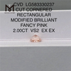 2.00CT VS2 EX EX CUT RECTANGULAR FANCY PINK Lab Grown Pink Diamond CVD LG583330237