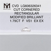 1.79CT F VS RECTANGULAR IGI Graded Diamonds CVD LG606326341 Flawless Perfection丨Messigems 