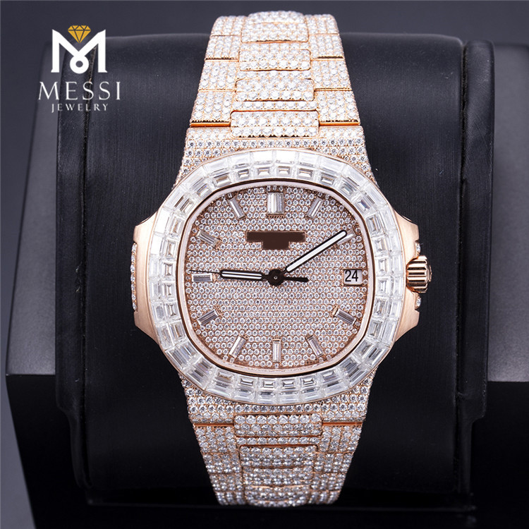 cheap iced out moissanite watch