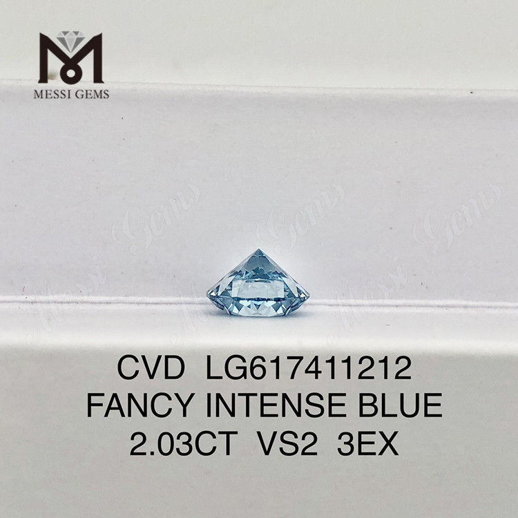 2.03CT VS2 FANCY INTENSE BLUE man made diamonds cost Friendly Brilliance丨Messigems CVD LG617411212